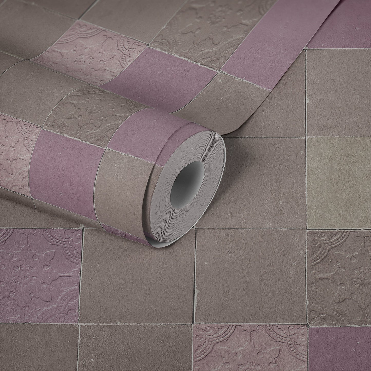 Livingwalls New Walls Finca Home Vinyl-Vliestapete Grau Lila Beige 10,05 m x 0,53 m
