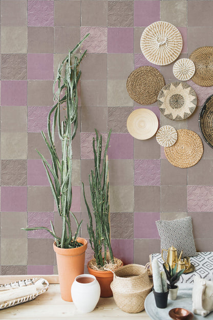 Livingwalls New Walls Finca Home Vinyl-Vliestapete Grau Lila Beige 10,05 m x 0,53 m