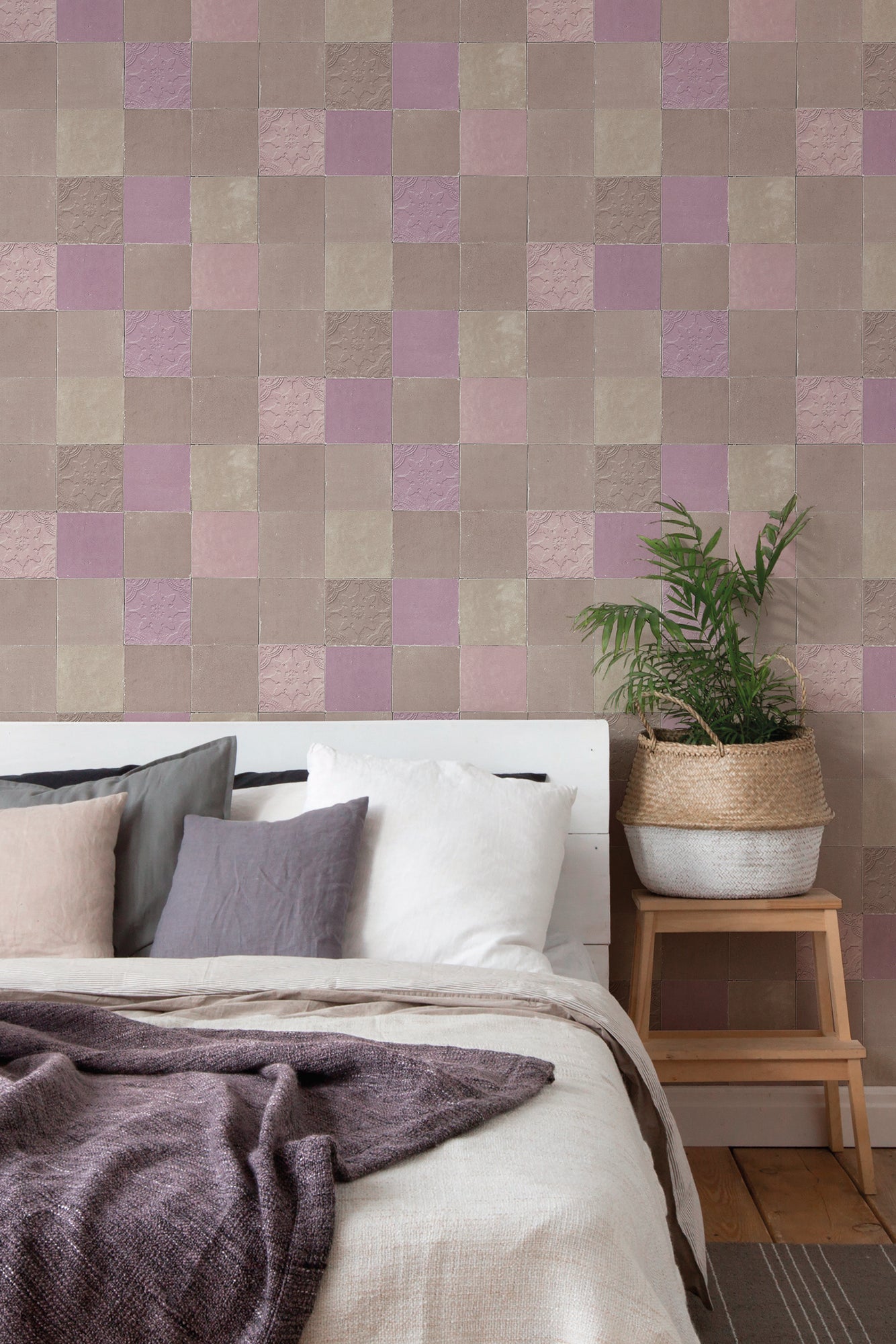 Livingwalls New Walls Finca Home Vinyl-Vliestapete Grau Lila Beige 10,05 m x 0,53 m