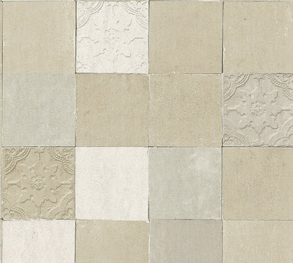 Livingwalls New Walls Finca Home Vinyl-Vliestapete Creme Grau 10,05 m x 0,53 m