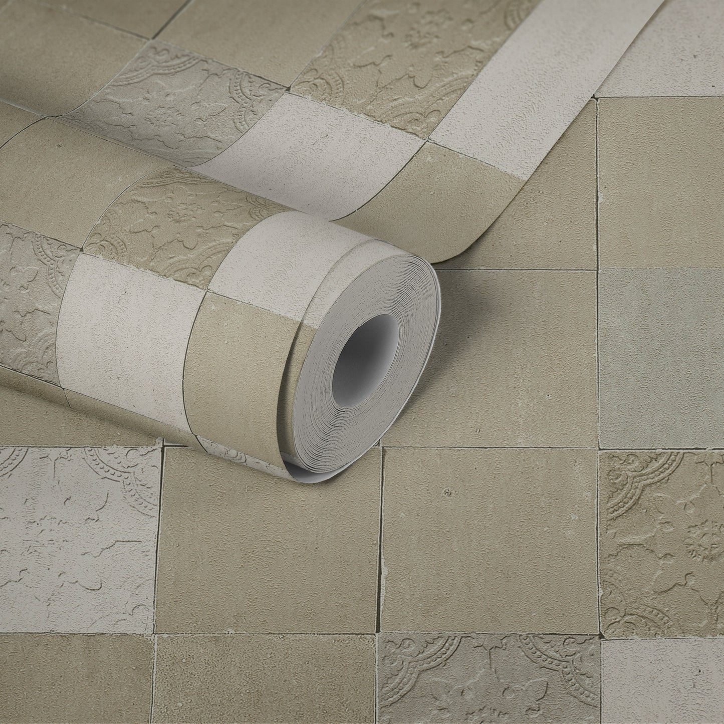 Livingwalls New Walls Finca Home Vinyl-Vliestapete Creme Grau 10,05 m x 0,53 m