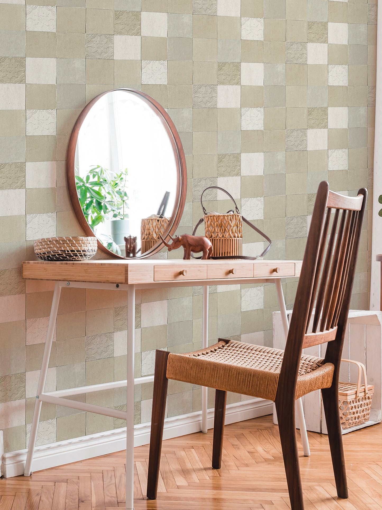 Livingwalls New Walls Finca Home Vinyl-Vliestapete Creme Grau 10,05 m x 0,53 m