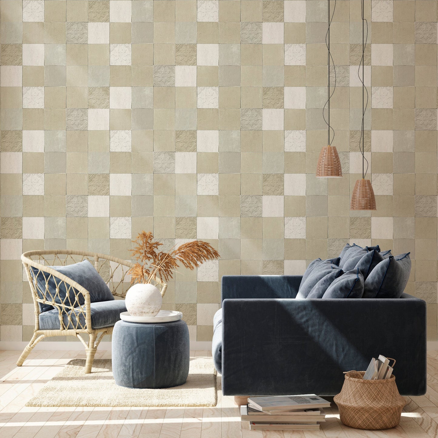 Livingwalls New Walls Finca Home Vinyl-Vliestapete Creme Grau 10,05 m x 0,53 m