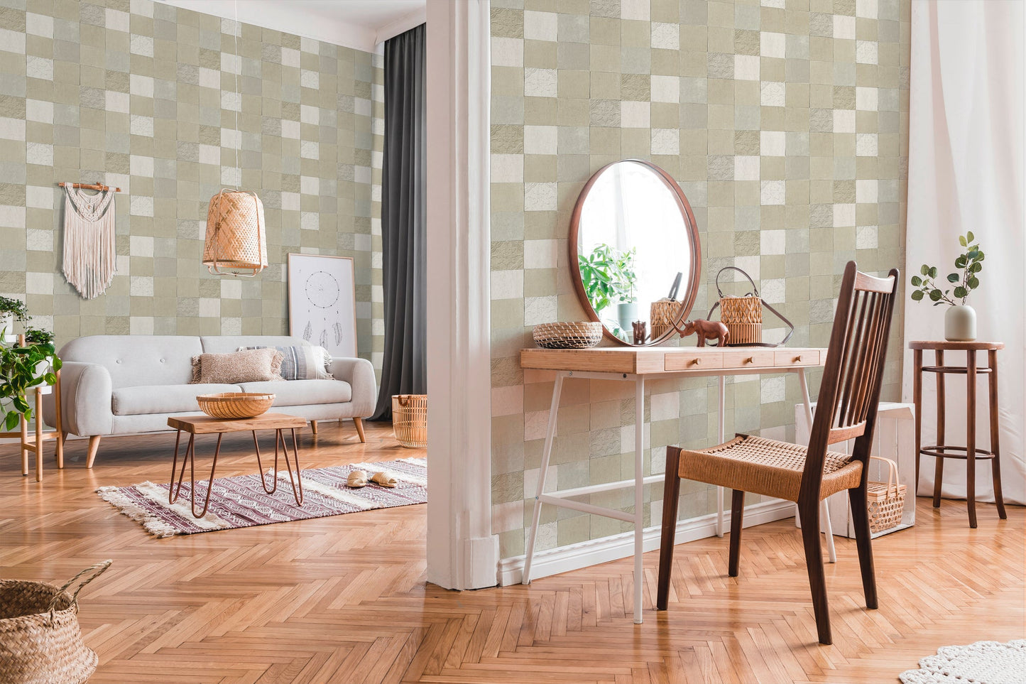 Livingwalls New Walls Finca Home Vinyl-Vliestapete Creme Grau 10,05 m x 0,53 m