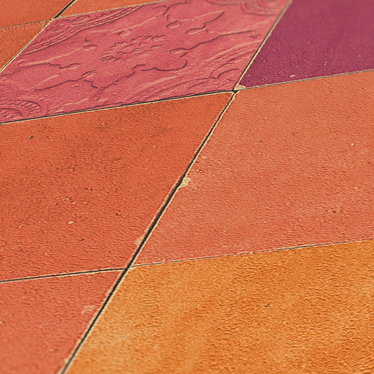 Livingwalls New Walls Finca Home Vinyl-Vliestapete Orange Rot 10,05 m x 0,53 m