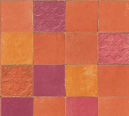 Livingwalls New Walls Finca Home Vinyl-Vliestapete Orange Rot 10,05 m x 0,53 m
