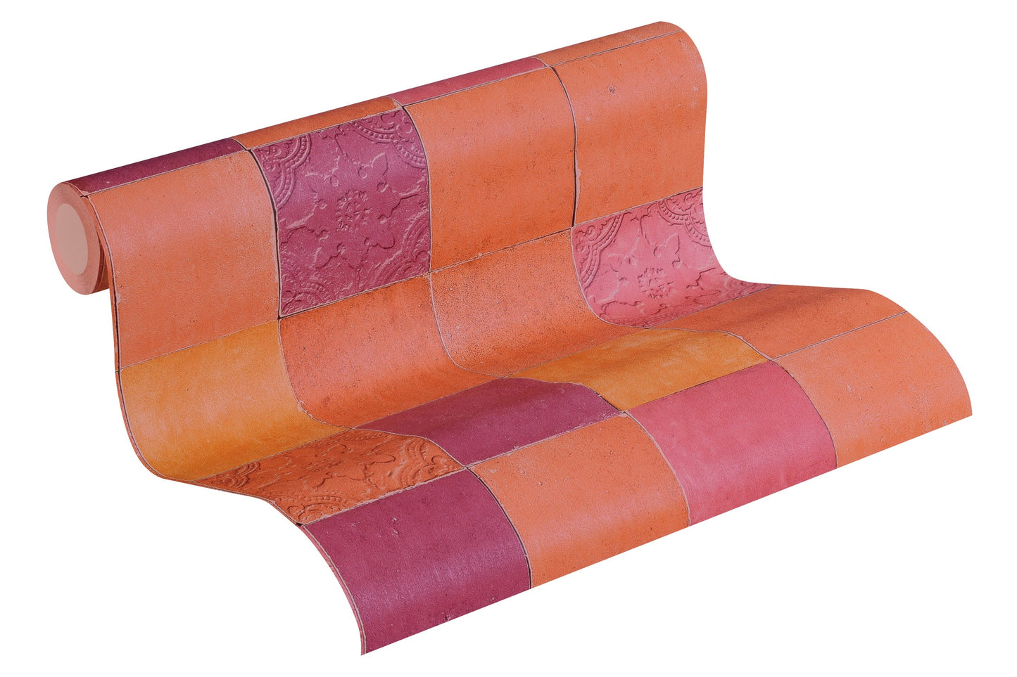 Livingwalls New Walls Finca Home Vinyl-Vliestapete Orange Rot 10,05 m x 0,53 m
