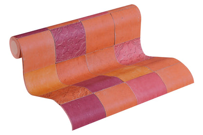 Livingwalls New Walls Finca Home Vinyl-Vliestapete Orange Rot 10,05 m x 0,53 m