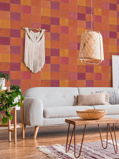 Livingwalls New Walls Finca Home Vinyl-Vliestapete Orange Rot 10,05 m x 0,53 m