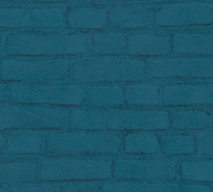 Elements Vinyl-Vliestapete Blau Schwarz Grün 10,05 m x 0,53 m