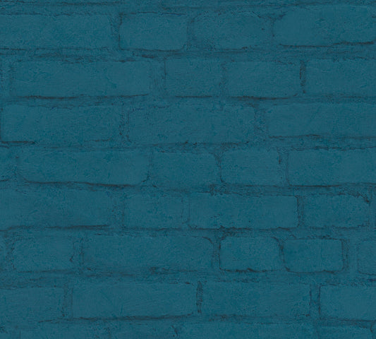 Elements Vinyl-Vliestapete Blau Schwarz Grün 10,05 m x 0,53 m