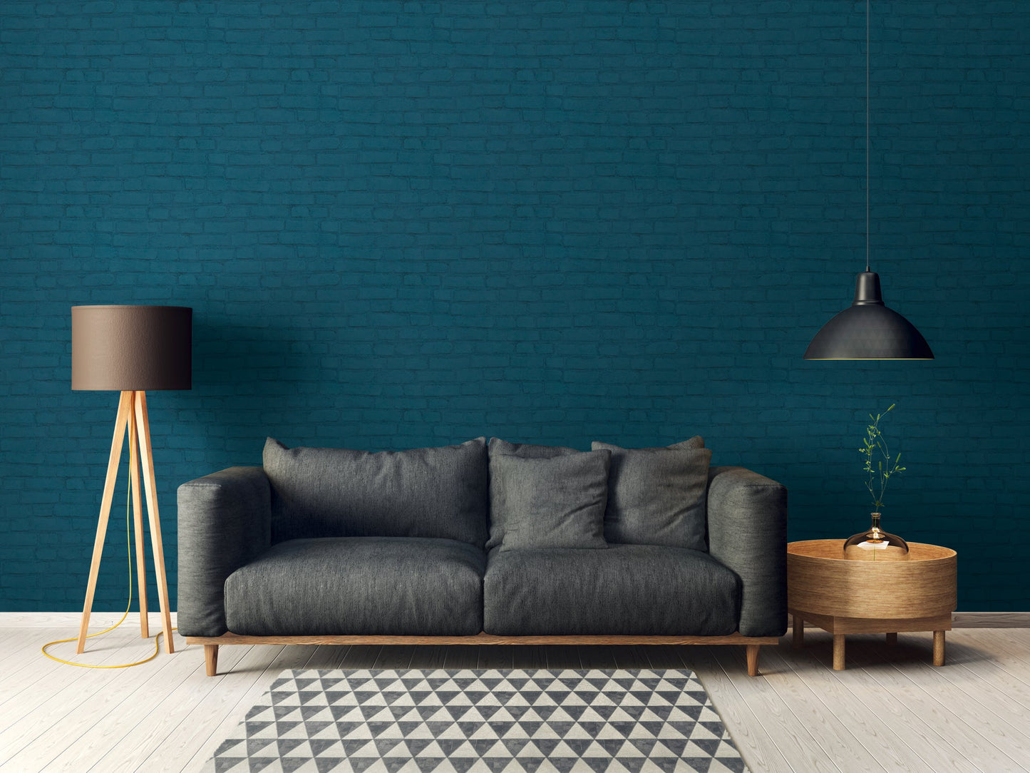 Elements Vinyl-Vliestapete Blau Schwarz Grün 10,05 m x 0,53 m