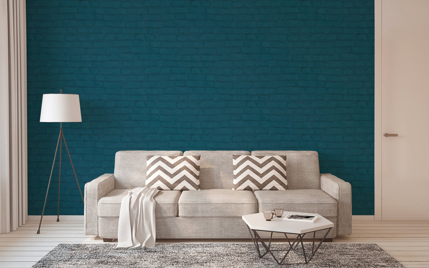 Elements Vinyl-Vliestapete Blau Schwarz Grün 10,05 m x 0,53 m
