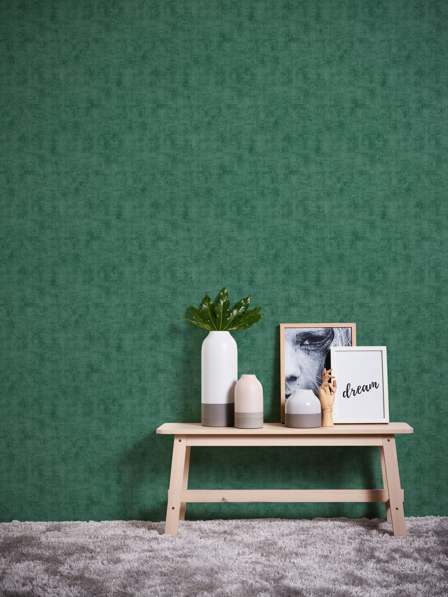 Ella Vinyl-Vliestapete Grün 10,05 m x 0,53 m