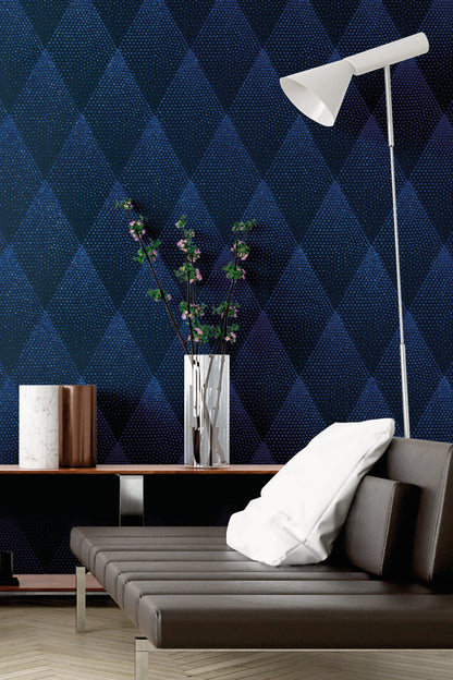 Livingwalls New Walls 50's Glam Vinyl-Vliestapete Blau Schwarz 10,05 m x 0,53 m