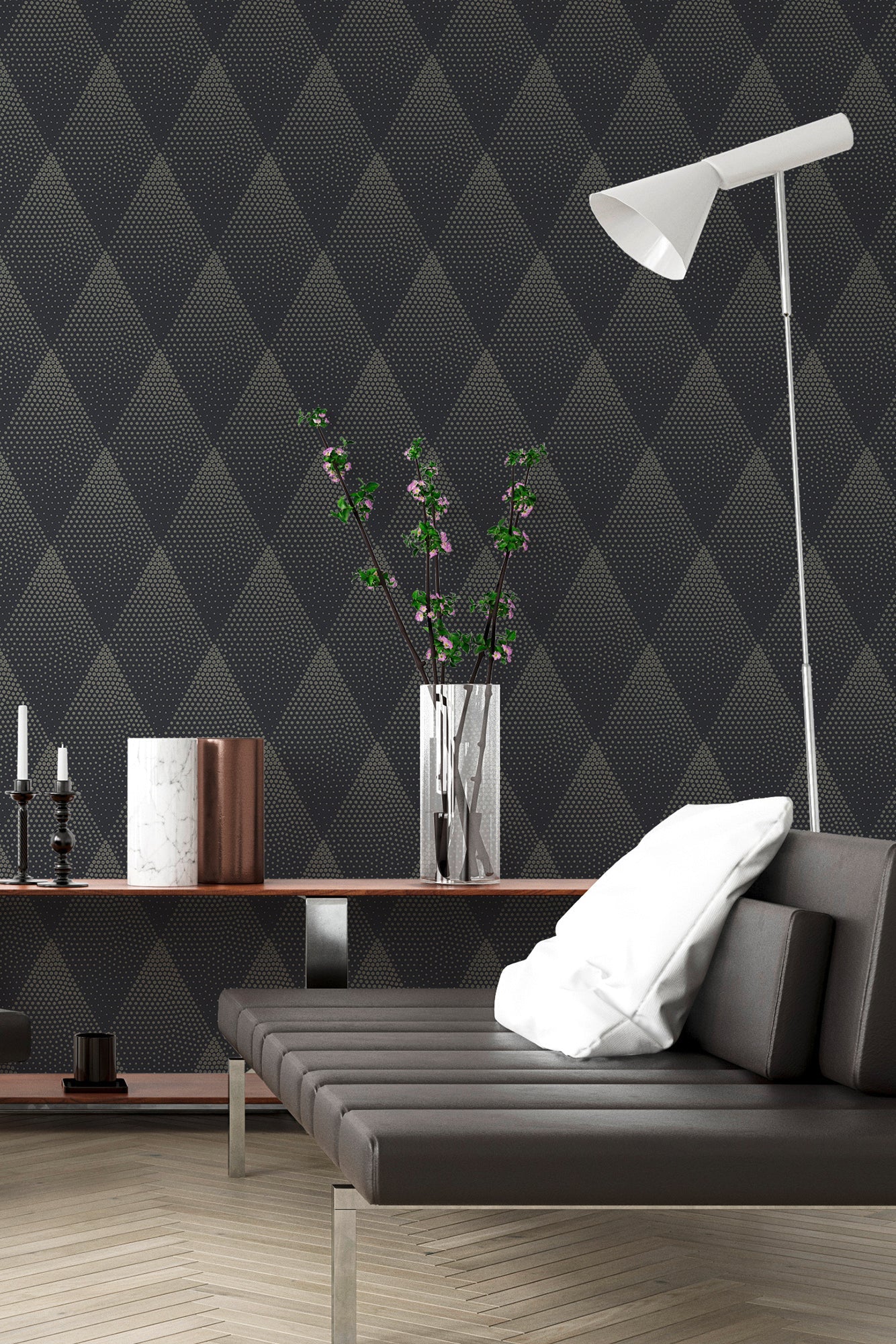 Livingwalls New Walls 50's Glam Vinyl-Vliestapete Schwarz Gold 10,05 m x 0,53 m