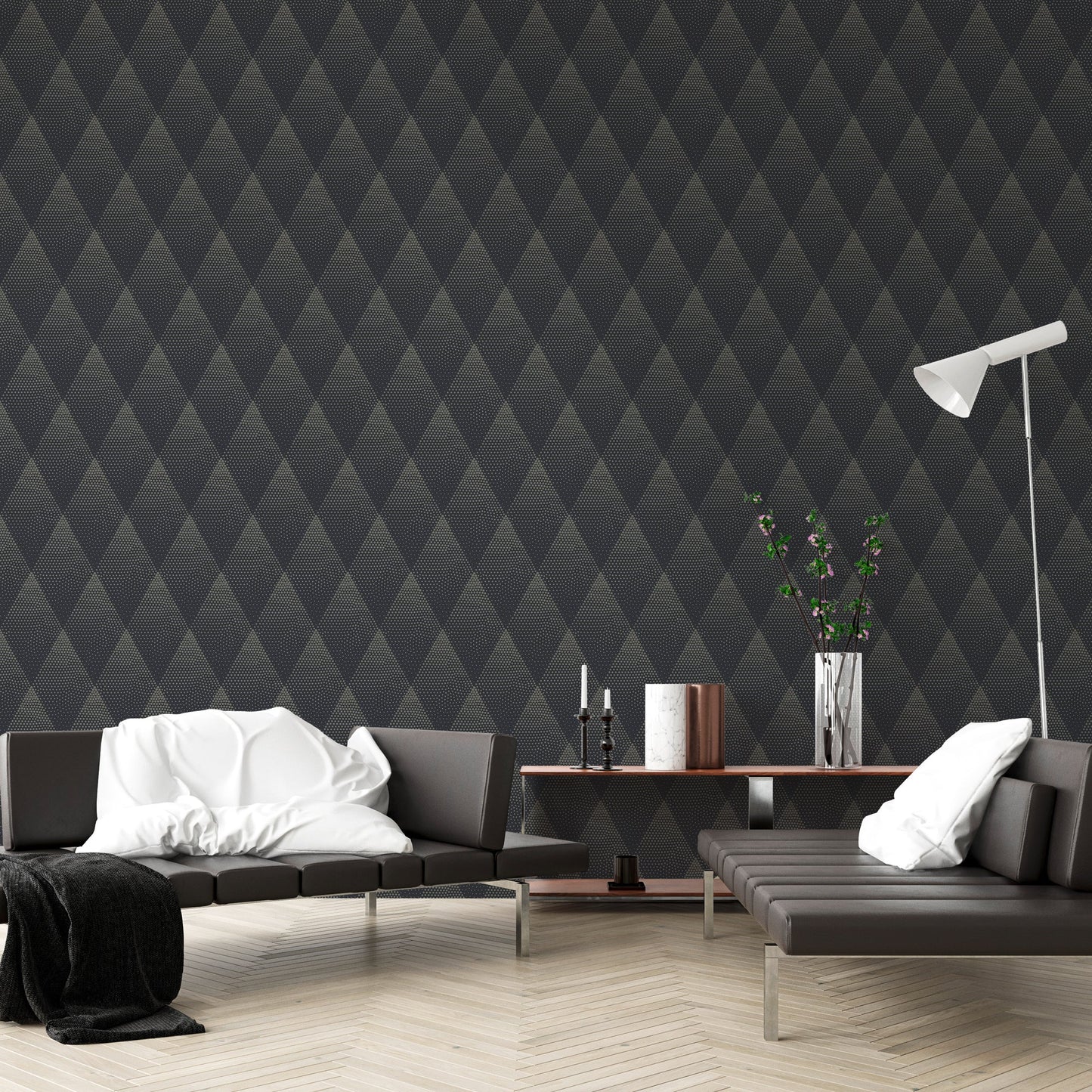 Livingwalls New Walls 50's Glam Vinyl-Vliestapete Schwarz Gold 10,05 m x 0,53 m