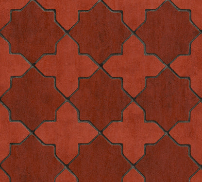 Livingwalls New Walls Finca Home Vinyl-Vliestapete Rot Grau Schwarz 10,05 m x 0,53 m