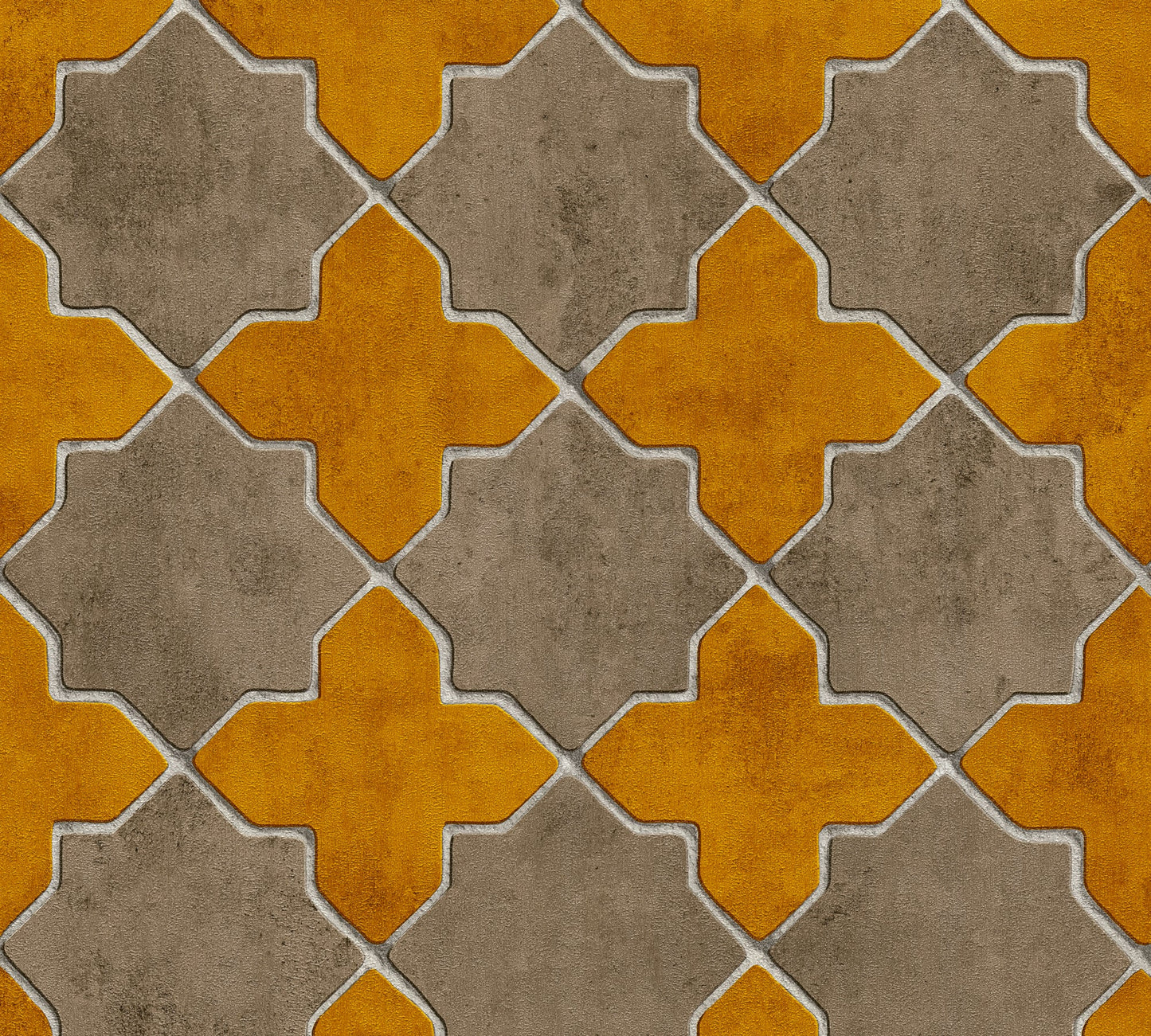 Livingwalls New Walls Finca Home Vinyl-Vliestapete Gelb Beige Creme 10,05 m x 0,53 m
