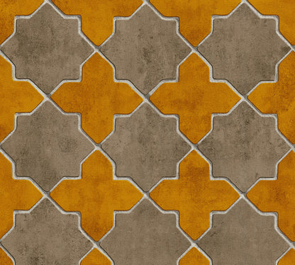 Livingwalls New Walls Finca Home Vinyl-Vliestapete Gelb Beige Creme 10,05 m x 0,53 m