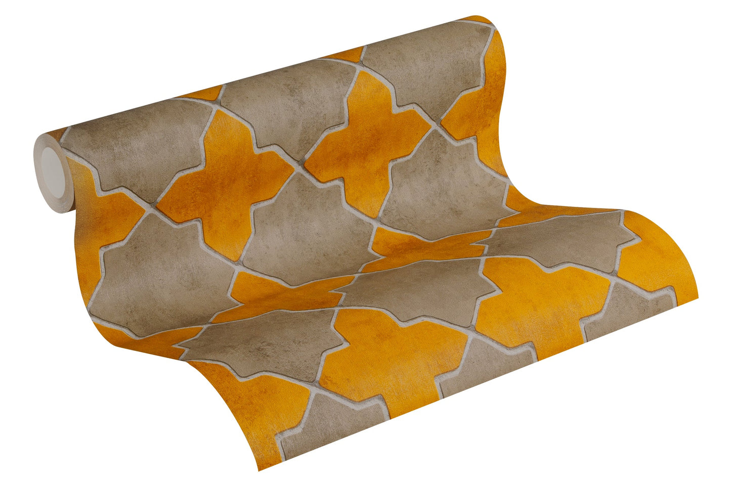 Livingwalls New Walls Finca Home Vinyl-Vliestapete Gelb Beige Creme 10,05 m x 0,53 m