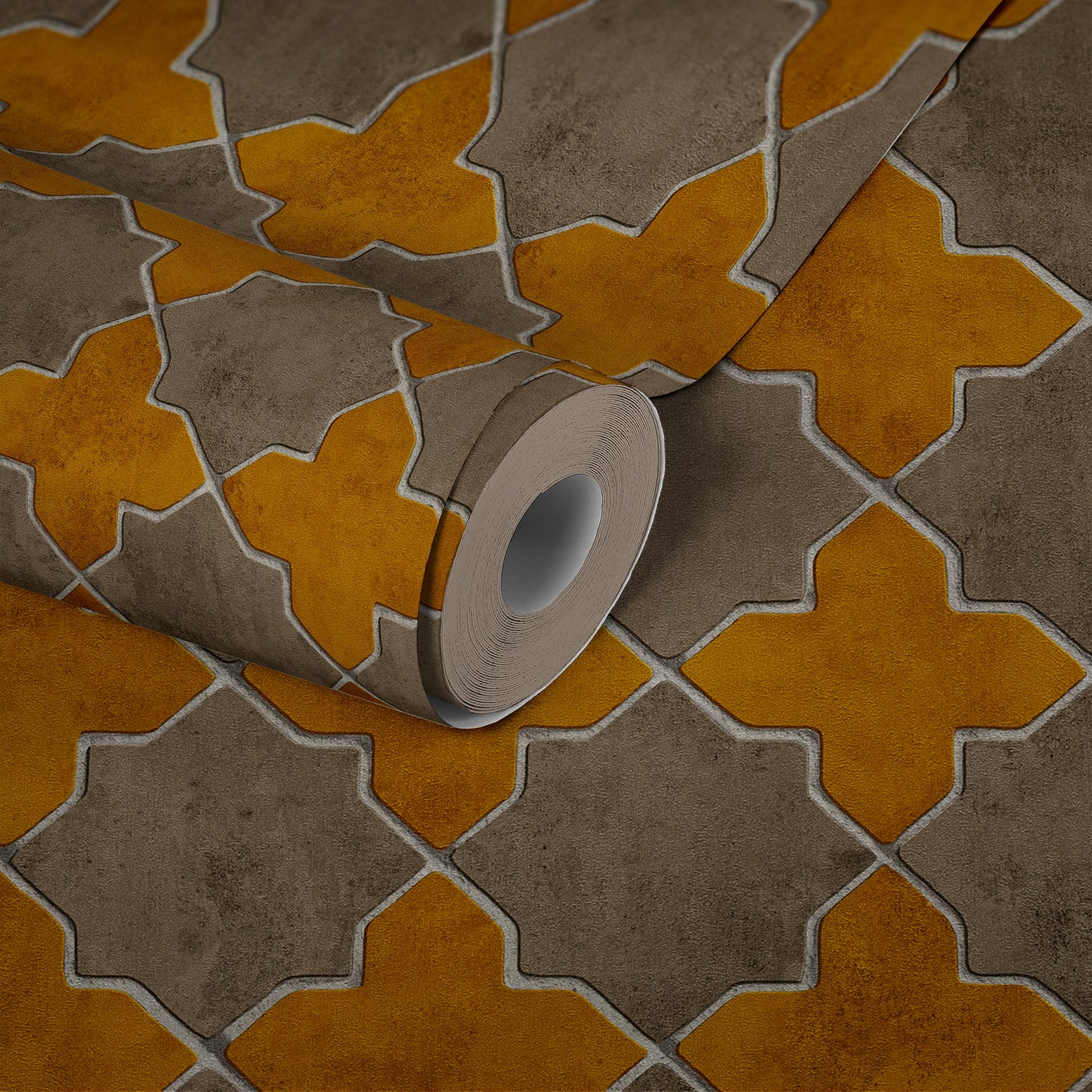 Livingwalls New Walls Finca Home Vinyl-Vliestapete Gelb Beige Creme 10,05 m x 0,53 m