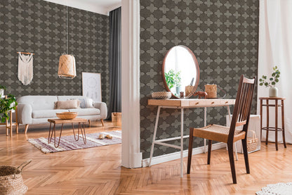Livingwalls New Walls Finca Home Vinyl-Vliestapete Grau Schwarz 10,05 m x 0,53 m