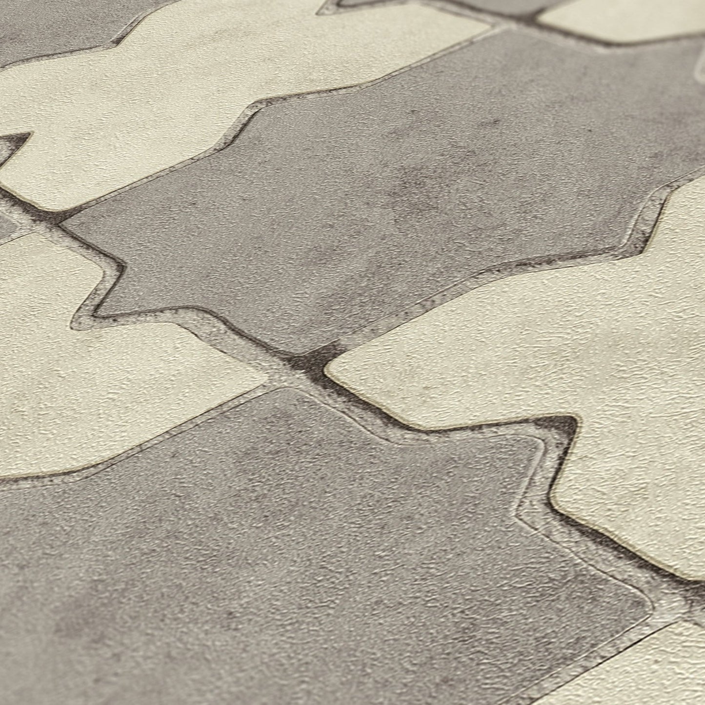Livingwalls New Walls Finca Home Vinyl-Vliestapete Grau Creme 10,05 m x 0,53 m