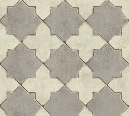 Livingwalls New Walls Finca Home Vinyl-Vliestapete Grau Creme 10,05 m x 0,53 m