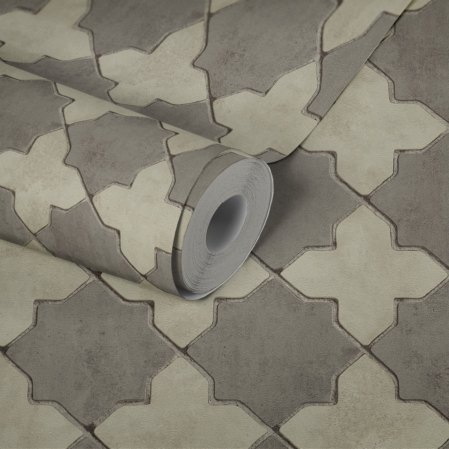 Livingwalls New Walls Finca Home Vinyl-Vliestapete Grau Creme 10,05 m x 0,53 m