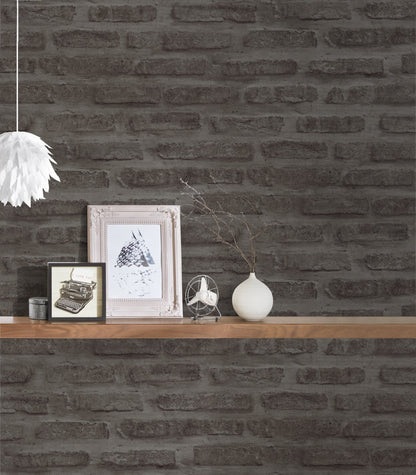 Elements Vinyl-Vliestapete Schwarz Grau 10,05 m x 0,53 m