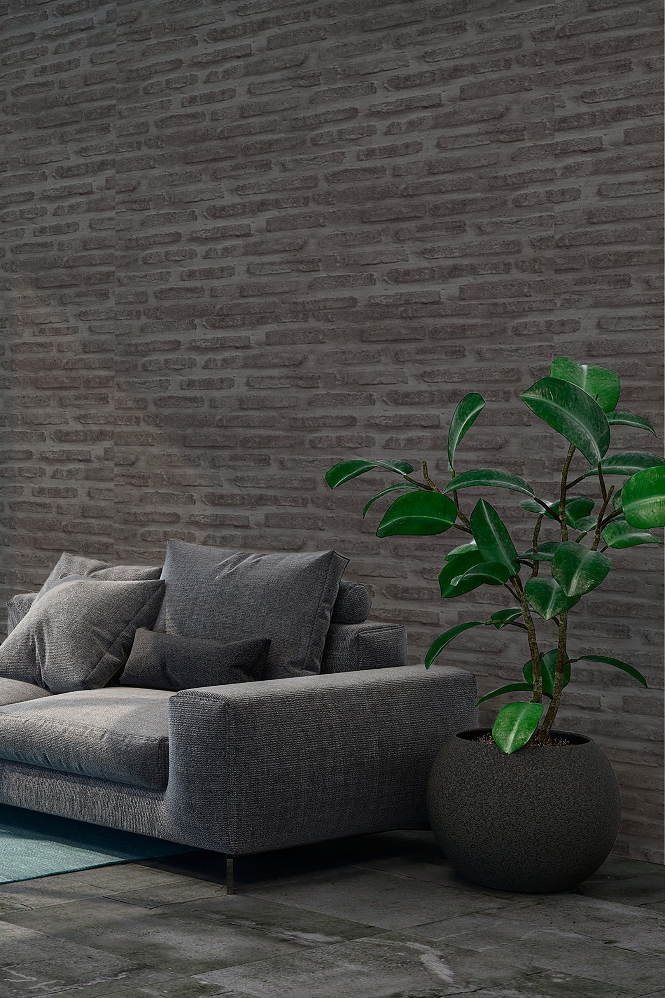 Elements Vinyl-Vliestapete Schwarz Grau 10,05 m x 0,53 m