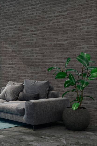 Elements Vinyl-Vliestapete Schwarz Grau 10,05 m x 0,53 m