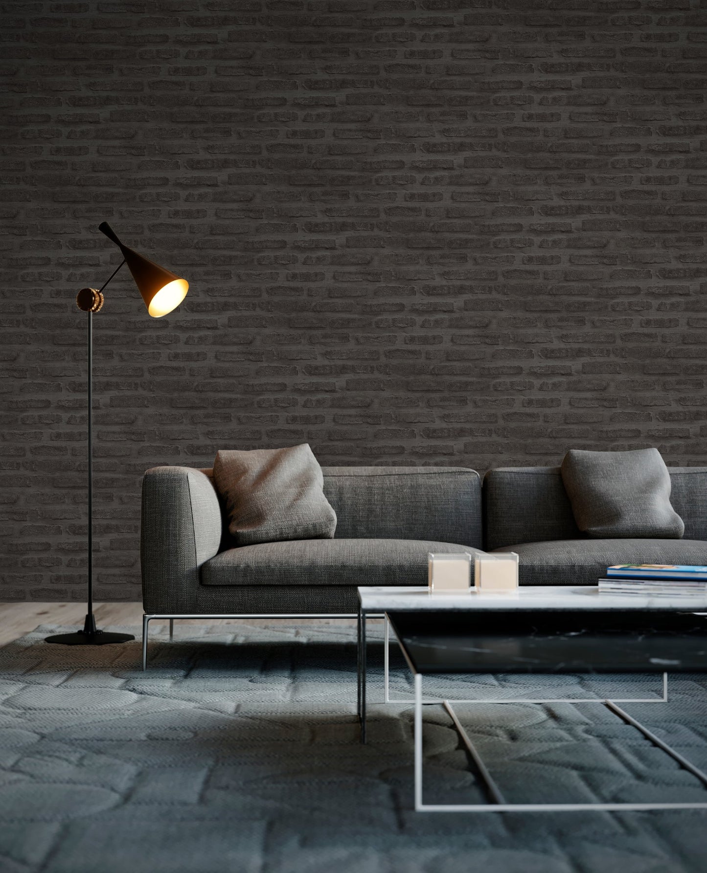 Elements Vinyl-Vliestapete Schwarz Grau 10,05 m x 0,53 m