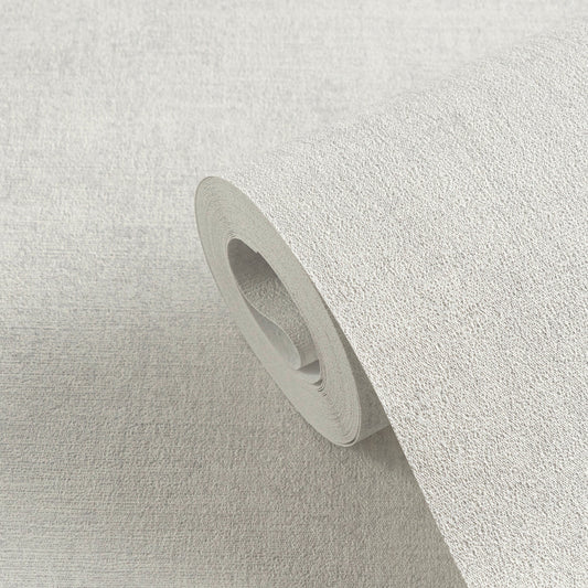 Strukturtapete Vintage-Gewebe Weiß - 10,05 m x 0,53 m