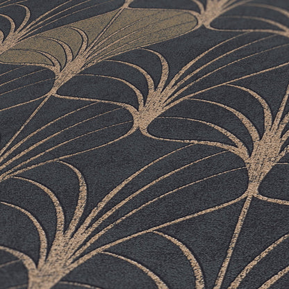 Pop Style Geometrische Vliestapete Schwarz Gold Blau 10,05 m x 0,53 m