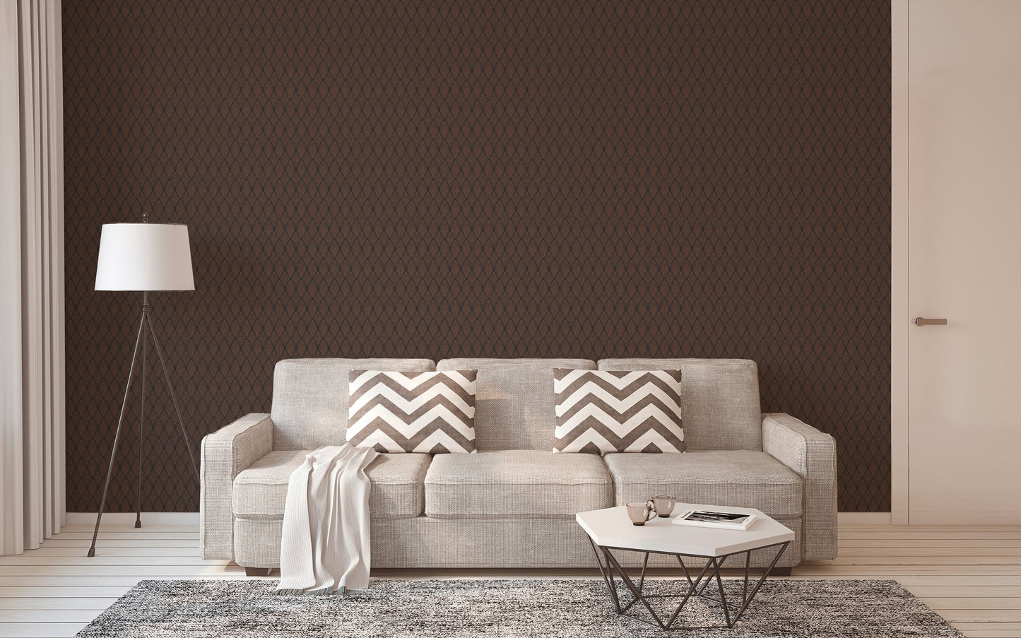 Pop Style Vliestapete Kupfer Schwarz 10,05 m x 0,53 m