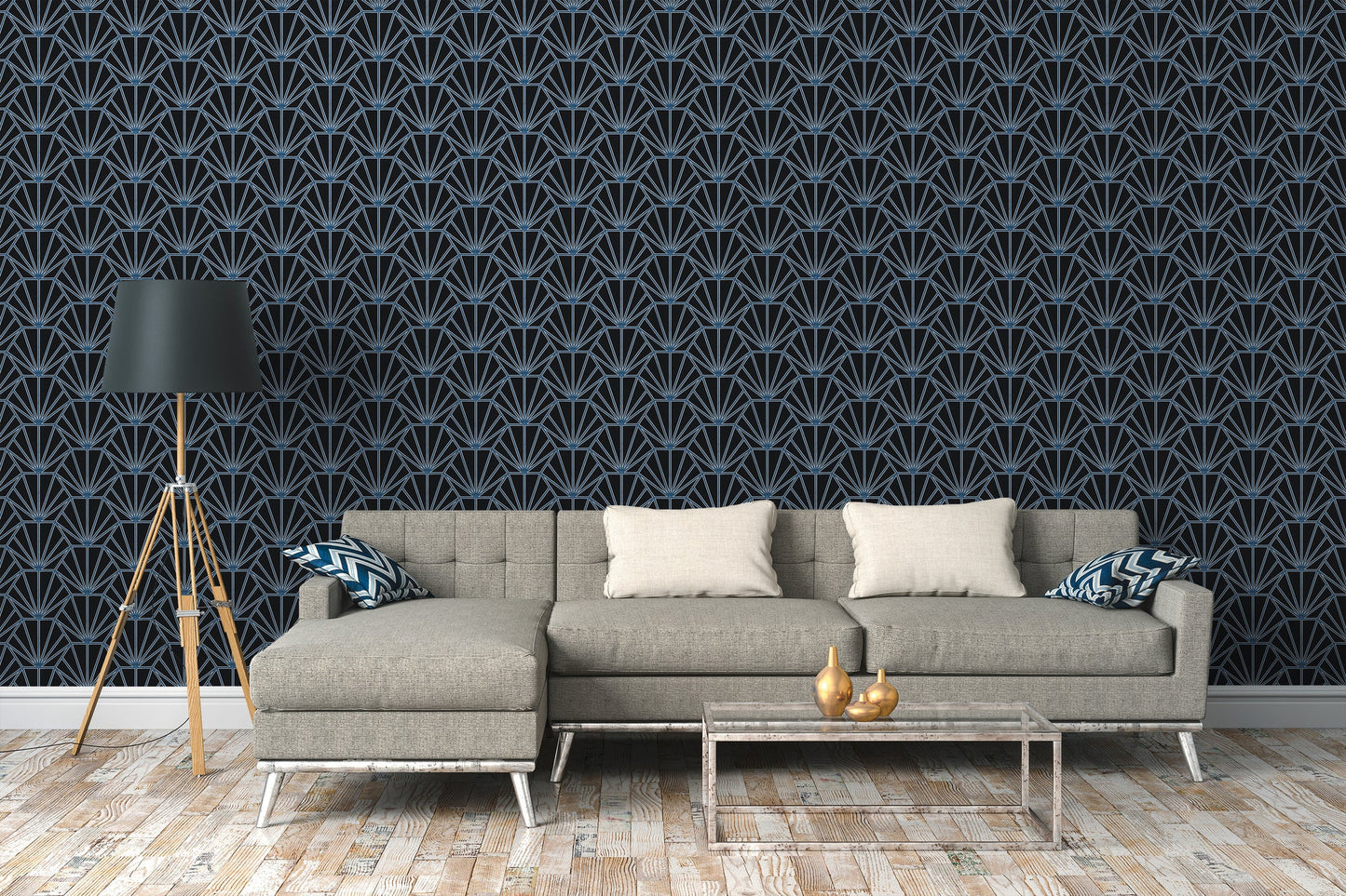 Livingwalls Daniel Hechter 6 Design Vliestapete Schwarz Blau Weiß 10,05 m x 0,53 m