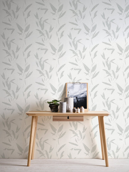 New Elegance Palmen Vliestapete Creme Grau 10,05 m x 0,53 m