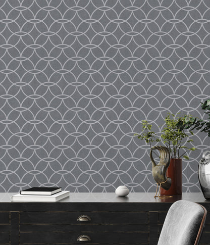 Architects Paper VILLA Geometrische Vliestapete Grau Silber 10,05 m x 0,53 m