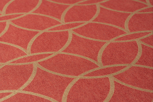 Architects Paper VILLA Geometrische Vliestapete Rot Gold 10,05 m x 0,53 m