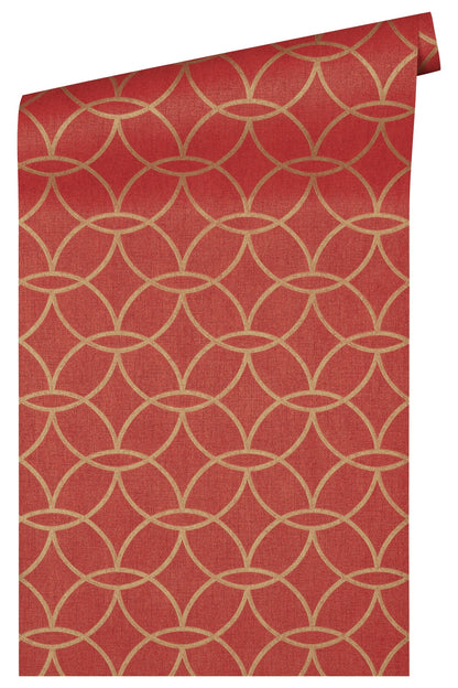 Architects Paper VILLA Geometrische Vliestapete Rot Gold 10,05 m x 0,53 m
