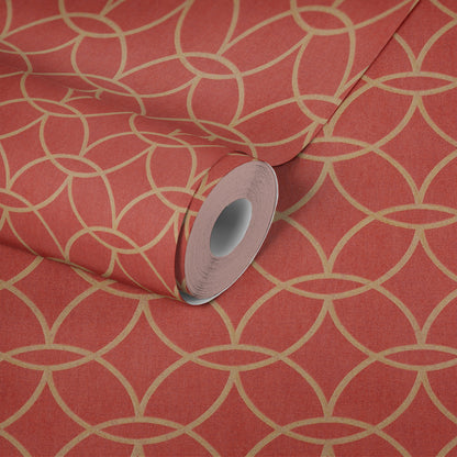 Architects Paper VILLA Geometrische Vliestapete Rot Gold 10,05 m x 0,53 m