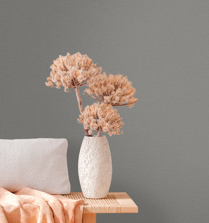 Natural Living Uni Vliestapete Anthrazit 10,05 m x 0,53 m