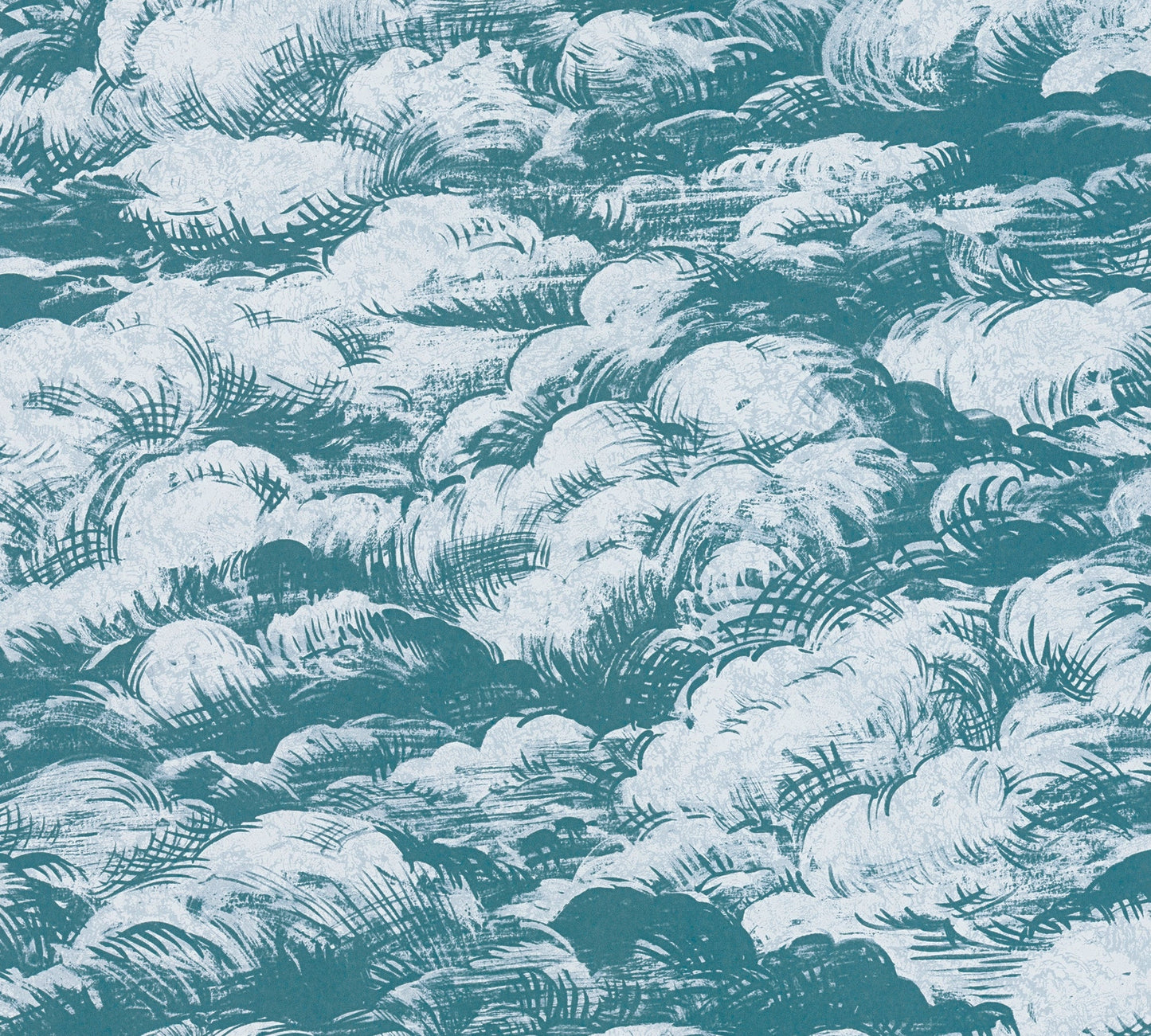 Architects Paper Jungle Chic Direktdruck-Vliestapete Blau Weiß 10,05 m x 0,53 m