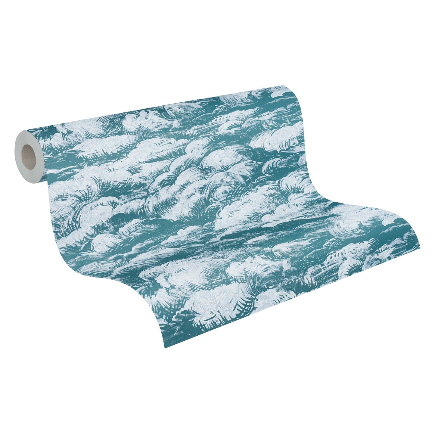 Architects Paper Jungle Chic Direktdruck-Vliestapete Blau Weiß 10,05 m x 0,53 m