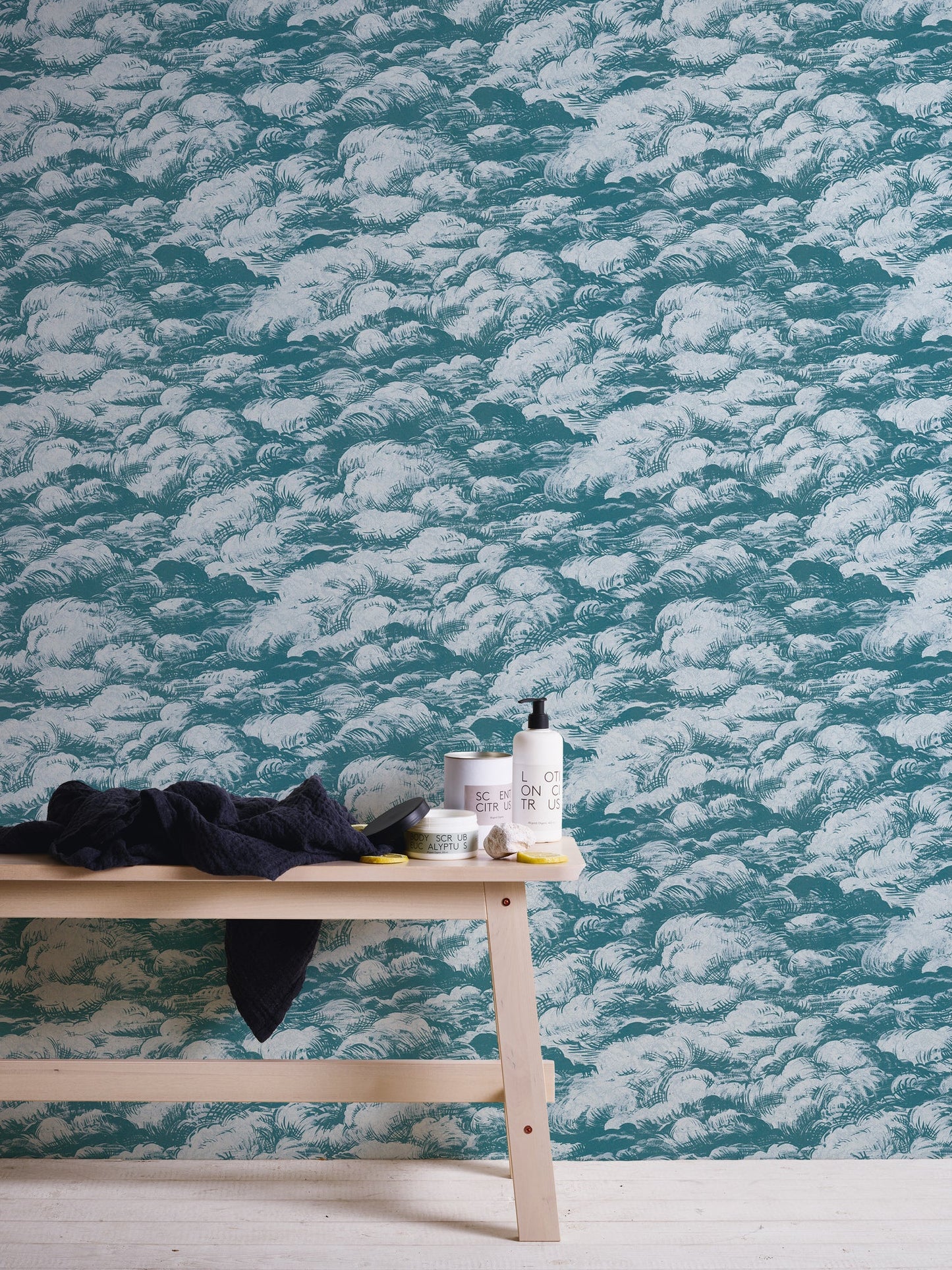 Architects Paper Jungle Chic Direktdruck-Vliestapete Blau Weiß 10,05 m x 0,53 m