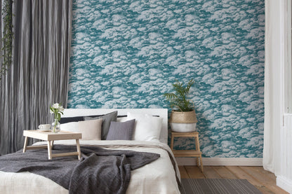 Architects Paper Jungle Chic Direktdruck-Vliestapete Blau Weiß 10,05 m x 0,53 m