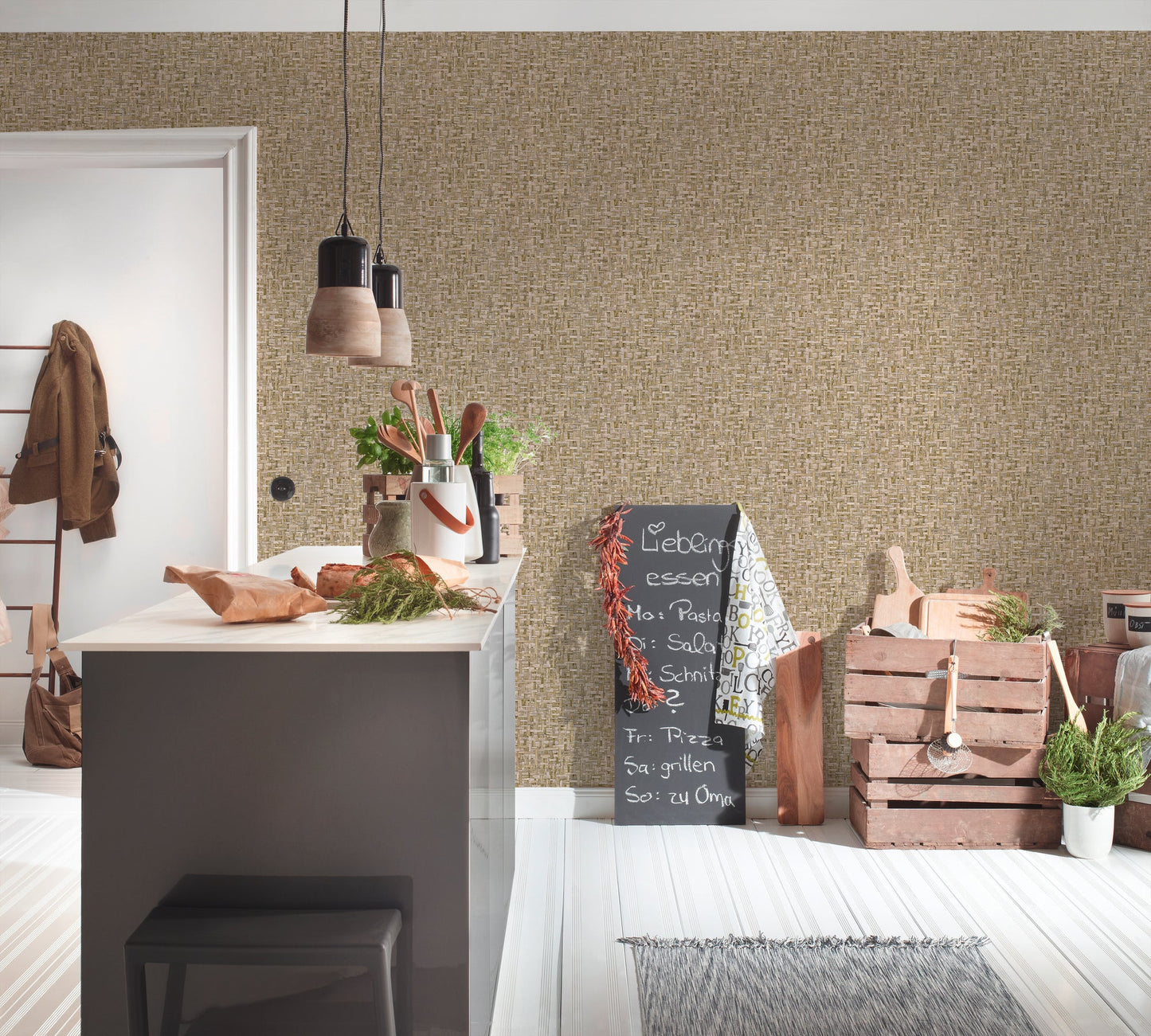 Architects Paper Jungle Chic Vliestapete in Flechtoptik Braun Beige 10,05 m x 0,53 m