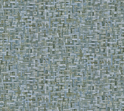 Architects Paper Jungle Chic Vliestapete in Flechtoptik Blau 10,05 m x 0,53 m